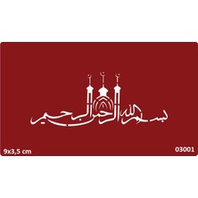 Airbrush Tattoo Besmele Cami Yapışkanlı Stencil Süsleme ve Boyama Kalıbı Şablon