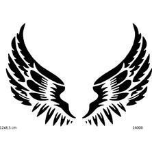 Airbrush Tattoo Kanatlar Yapışkanlı Stencil Süsleme ve Boyama Kalıbı