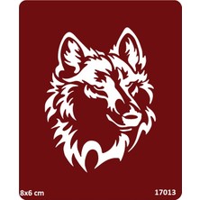 Airbrush Tattoo Vahşi Bozkurt Yapışkanlı Stencil Süsleme ve Boyama Kalıbı Kına Kalıbı