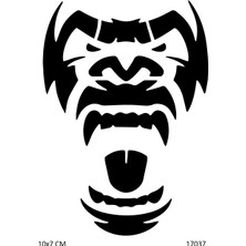 Airbrush Tattoo Vahşi Goril Yapışkanlı Stencil Süsleme ve Boyama Kalıbı