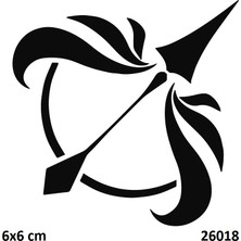 Airbrush Tattoo Yaydan Çıkan Ok Yapışkanlı Stencil Süsleme ve Boyama Kalıbı