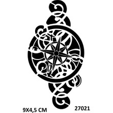 Airbrush Tattoo Süslü Mandala Pusula Yapışkanlı Stencil Süsleme ve Boyama Kalıbı