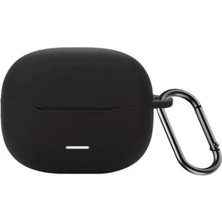 Gpack Xiaomi Redmi Buds 8 Lite Uyumlu Kılıf Mat Kancalı Silikon SF13 Siyah