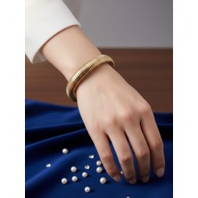 Paslanmaz Çelik Elastik Esnek Bilezik - 1 Adet Altın Rengi