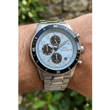 Slazenger 41MM Dual Time Erkek Kol Saati | Gümüş Renk Çelik Kordon, Mineral Cam, 10 Atm