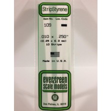 Evergreen 109 0,25*6,30*355 mm Köşeli Çubuk-10 Adet -Beyaz