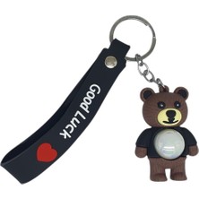 Efe Avm Figürlü ve Işıklı Silikon Anahtarlık -  Yogi - Siyah (Lisinya)