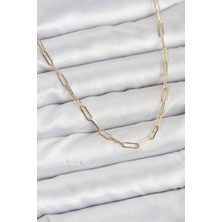 cm 14K Gold Renk Pirinç Ataç Zincir Kadın Kolye