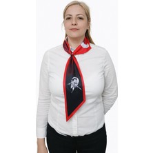 Moda Nokta Atatürk Silüetli ve Imzalı Kravat Model Boyun Fuları