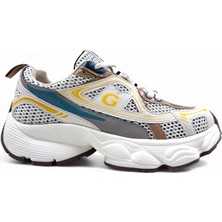 Guja G26Y353 Yüksek Taban (5 Cm) Kadın Günlük ve Yürüyüş Sarı Bej Sneaker Spor Ayakkabı