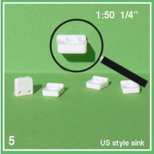 Schulcz 557102 1/50 Ölçek, Etejerli Lavabo -Beyaz -5 Adet