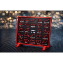 MisterionStudio F1 Pistleri Tarihli Standlı Çerçeve Formula 1 Yarış Pisti Dekoratif Tablo