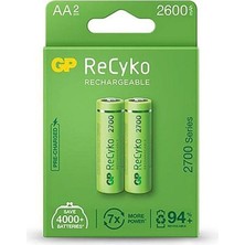 Gp Recyko 2700 Seri 2600 Mah Şarjlı Aa Kalem Pil 2'li