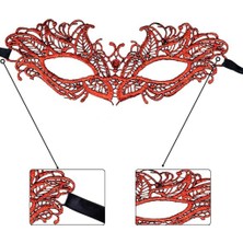 NW NessiWorld Kırmızı Dantel Masquerade Maskesi 5 No