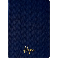 Kum Yayınevi Hope Defter - Dokulu Thermo Sert Kapak - Kareli 192 Sayfa – 15X21,3CM - Lacivert