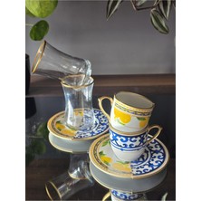Konyax Lemone 2 Kişilik Kahve ve Çay Seti
