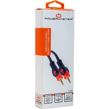 Powermaster 3.5 mm Erkek-Erkek 1.5 Metre Stereo Aux Kablo