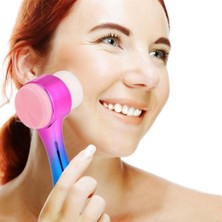 Buradabuldun® Çift Işlevli Renkli Cilt Yüz Temizleme Fırçası Peeling Masaj Etkili Gözenek Temizleyici Alet