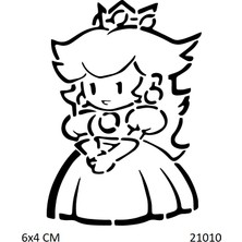 Airbrush Tattoo Küçük Prenses Yapışkanlı Stencil Süsleme ve Boyama Kalıbı