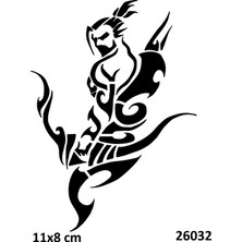 Airbrush Tattoo Öfkeli Tanrı Ok Yapışkanlı Stencil Süsleme ve Boyama Kalıbı