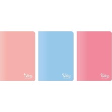 Hype Store Colors A5 40 Yaprak Kareli Defter, 3'lü Paket, Somon, Pembe, Mavi