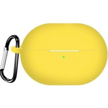 Gpack Huawei Freebuds Pro 4 Uyumlu Kılıf Mat Kancalı Silikon SF13 Sarı