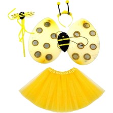 Kaia Life Sarı Renk Arı Kostüm Seti - Tütü, Kanat, Taç, Asa