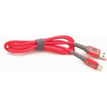 Hype Store Usb-A To Type-C, 5 Amper Şarj ve Data Veri Kablosu, Örgülü ve Hızlı, Kırmızı, 1 Metre,