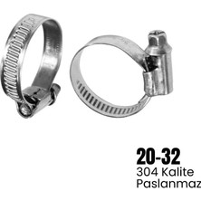 Shuivan Shuıvan Hortum Kelepçesi 20-32 Vida Ayarlı 304 Paslanmaz
