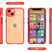 Epilons Newface Iphone 13 Mini Kılıf Miami Şeffaf Silikon - Kırmızı