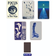 On Dijital Baskı Merkezi Mavi Detay 5 Adet Buzdolabı Magnet Seti