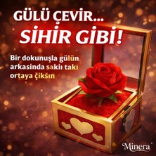 Fırtına Armağan Sonsuz Güllü Dönen Takı Kutusu - Kırmızı