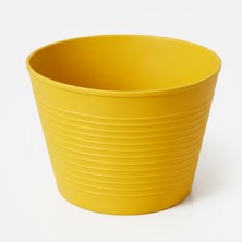 Badem10 (1 Adet) Sarı Renk Kırılmaz Esnek Plastik Balkon Saksısı 12 cm Orkide Bitki Genel Kullanım Saksı