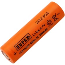 SUPEX ICR14500 3.7V 900MAH Li-Ion Şarjlı Pil 5c Deşarj Akımı (Başsız)
