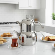 Veramoni Metal Kulplu Aile Boy Çaydanlık Büyük Boy