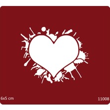 Airbrush Tattoo Parçalanmış Kalp Yapışkanlı Stencil Süsleme ve Boyama Kalıbı