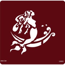 Airbrush Tattoo Özgür Deniz Kızı Yapışkanlı Stencil Süsleme ve Boyama Kalıbı