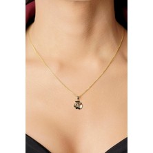 Fiyonk Kuyumculuk 14 Ayar Altın Ipek Zincir Allah Yazılı Kolye