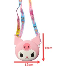 Sanrio Kuromi Kafa Cüzdan Boy Ayarlanabilir Askılı Silikon Çanta