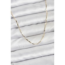 Shopwave cm 14K Gold Renk Ince Kesim Çubuk Model Zincir Kadın Kolye