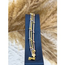 Livora Jewelry 925 Ayar Gümüş 3 Renk Dorika Toplu Kadın Bileklik – Zarif Şık Tasarım