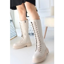 Armüz Mennd Bej Cilt Bağcıklı Çizme