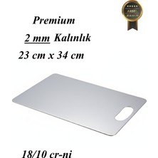 Arsel 2 mm Kalınlık Paslanmaz Çelik / Metal Kesme Tahtası 304 Kalite 23X34 cm 18/10 Cr-Ni 2mm