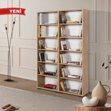 EVMO Home 8225 Evm Kitaplık , Kapaksız , 12 Bölmeli , 10 Raflı , Sepet