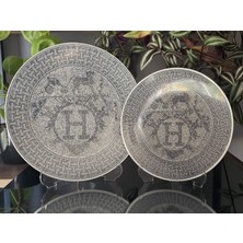 Konyax Pasta ve Servis Tabağı Set 6 Kişilik 12 Parça Honey Gri