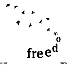 Airbrush Tattoo Kuşlar Gibi Özgür Yapışkanlı Stencil Süsleme ve Boyama Kalıbı