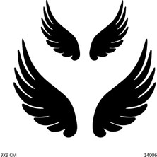 Airbrush Tattoo Çift Kanat Yapışkanlı Stencil Süsleme ve Boyama Kalıbı