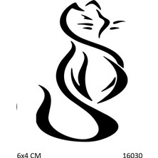 Airbrush Tattoo Kıvrımlı Kedi Yapışkanlı Stencil Süsleme ve Boyama Kalıbı