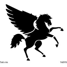 Airbrush Tattoo Kanatlı At Yapışkanlı Stencil Süsleme ve Boyama Kalıbı