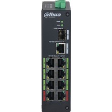 Kaia Life Dahua LR2110-8ET-120, 10PORT, Megabit, 8 Port Megabit Poe, 120W, 1 Port Gigabit, 1 Port Gigabit Sfp, Endüstriyel, Masaüstü Switch